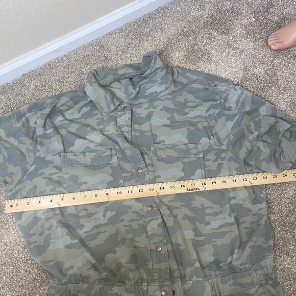 Ashley Stewart romper Camo print Twill Cargo jumper Plus SZ 22 - Picture 8 of 10